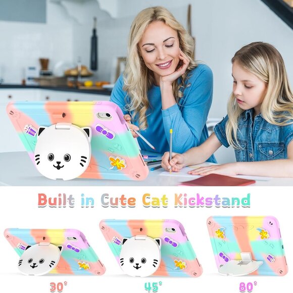 NEW IPad 11th Gen A16 11" 2025 Case Cat Stand Kawaii Shockproof Cover Pink Girls - Picture 6 of 11